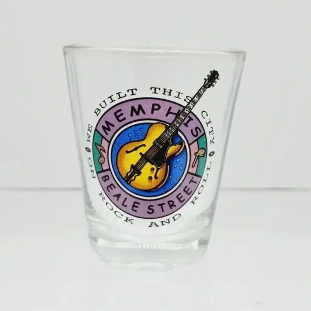 Memphis Beale Street Guitar Shot Glass Collectible Souvenir Jazz Blues